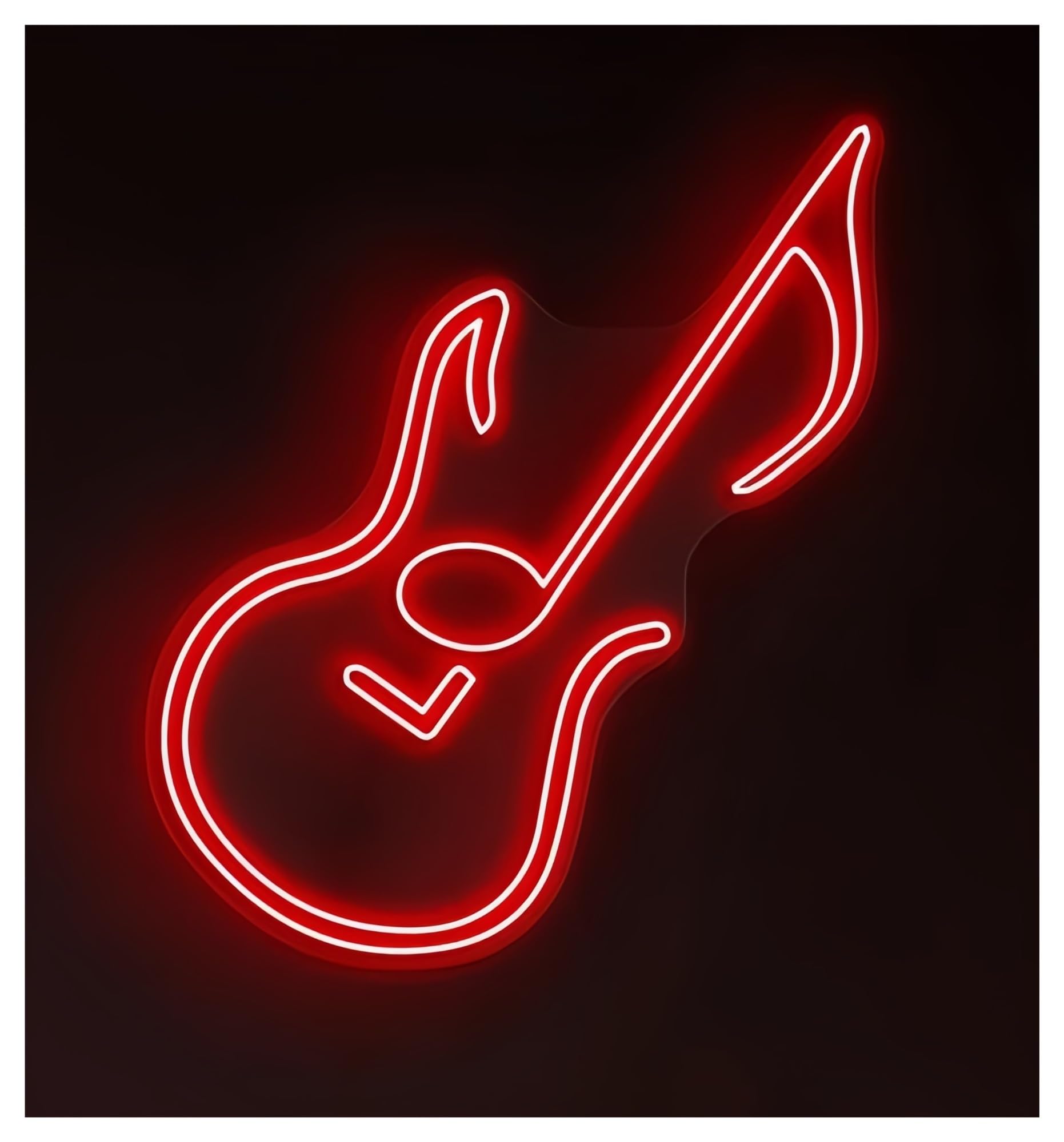 Shouxi B Sign Lamp Guitar Neon Sign For Dj Room Edroom Wall Decor Night Lights Music Studio Home Ar Pu Decoration(,60Cm)