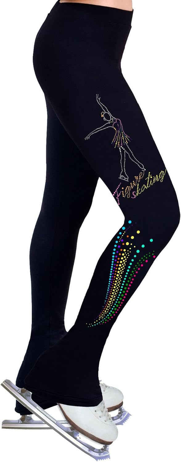 Figure Skating Practice Pants with Spangles S104B - Child Sizes