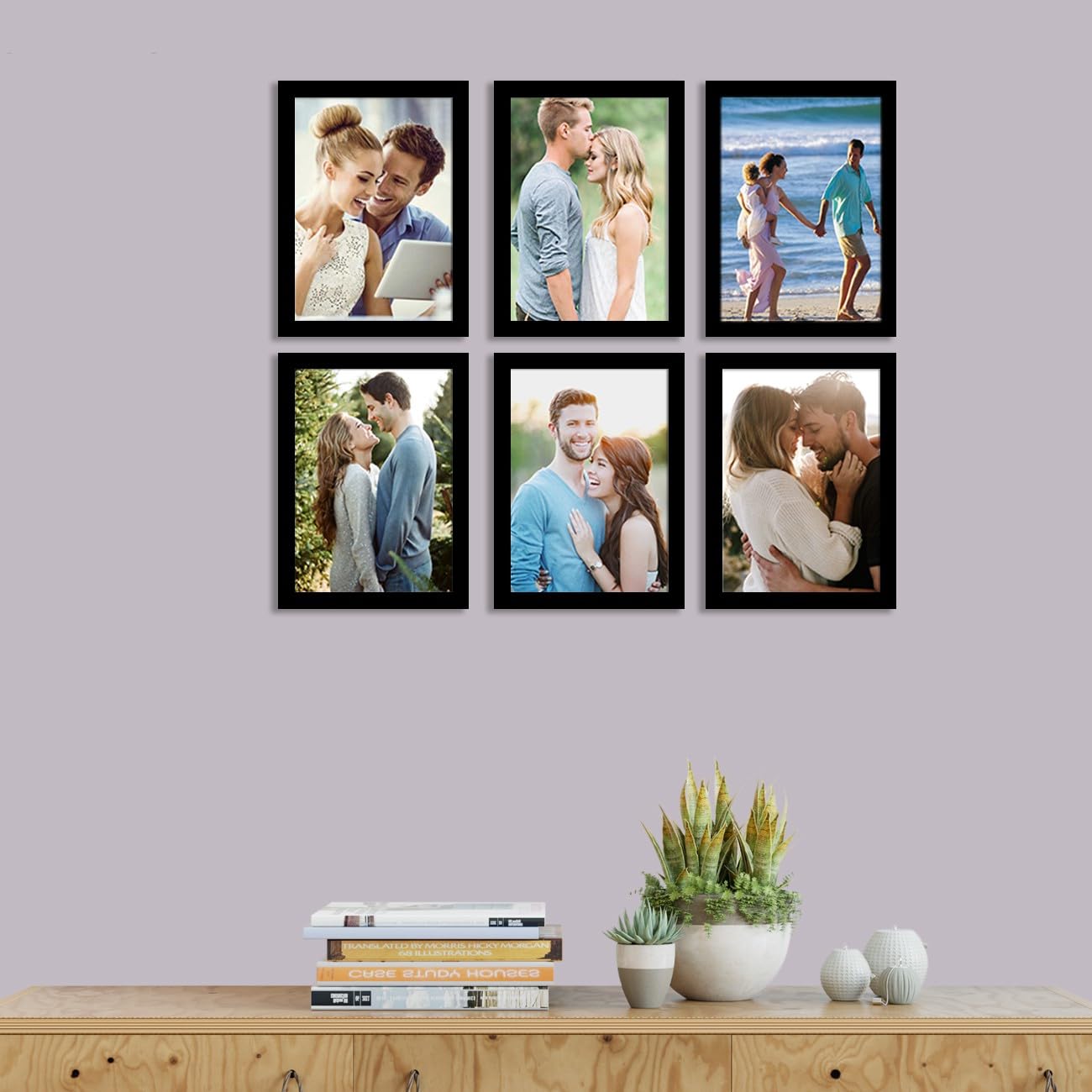Art Street Photo Frame For Wall Set of 6 Black Picture Frame For Home Decoration Size -5x7 Inches Ecoseries