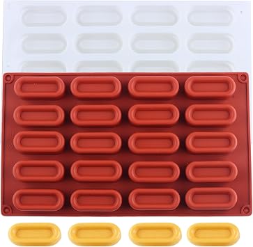 20 Cavity Oval Silicone Chocolate Molds For Chocolate Dessert Set Of 2