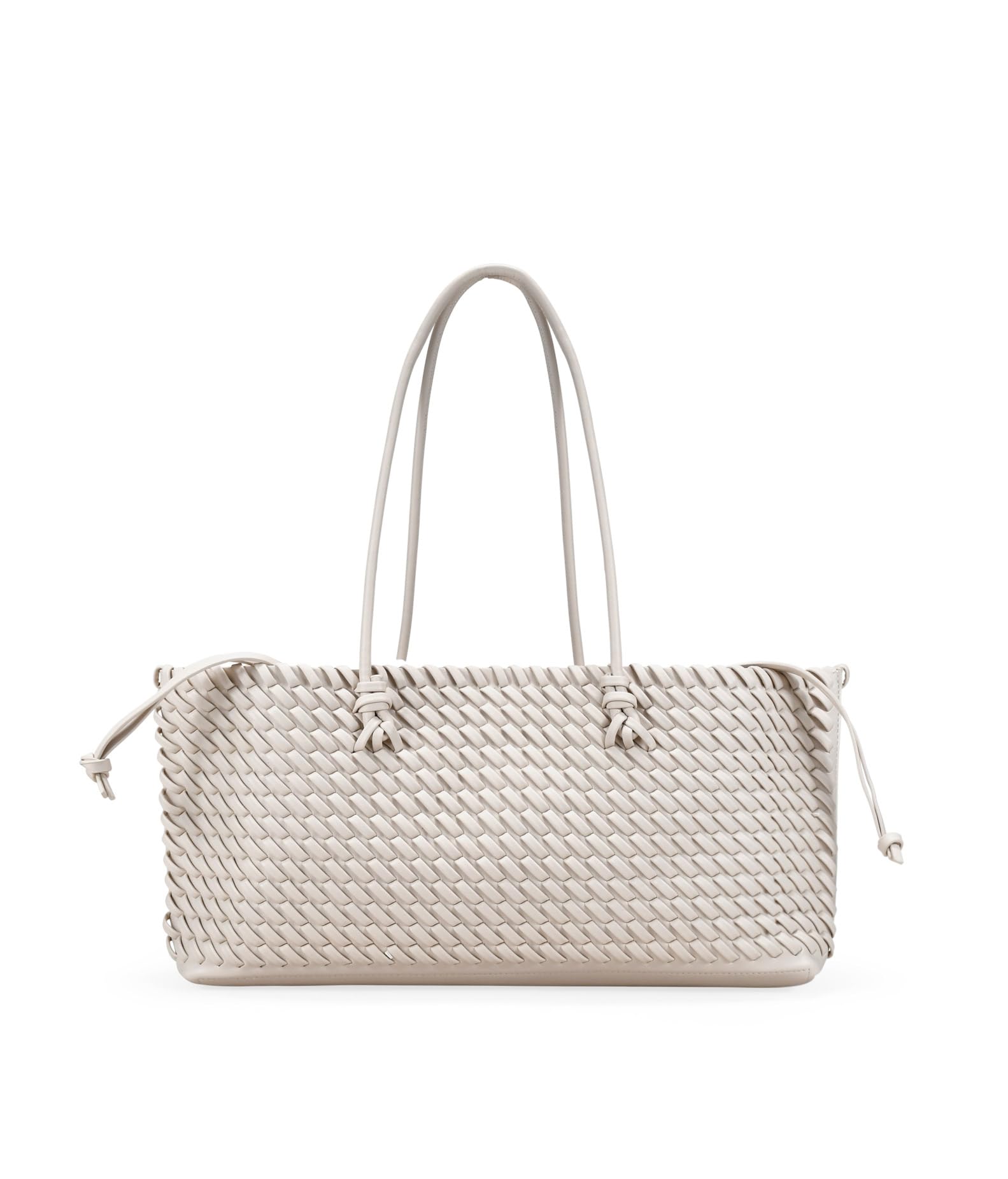 BOSANOVA Bolso de Hombro Rectangular para Mujer con Trenzado por Todo el Bolso y Asas de Colgar al Hombro. Cierre con imán y Bolsa Interior. Beige U