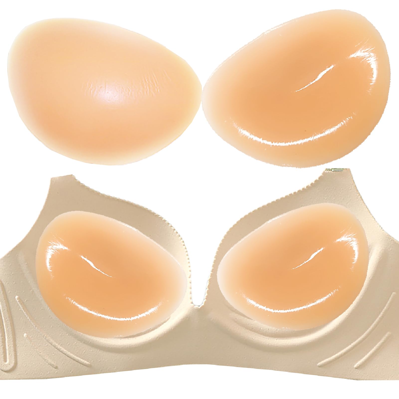 Samoprzylepne silikonowe wkładki do biustonosza - Push Up Booster Pads Enhancer, filet z kurczaka, wkładki do biustonoszy, bikini i strojów kąpielowych, 2 szt