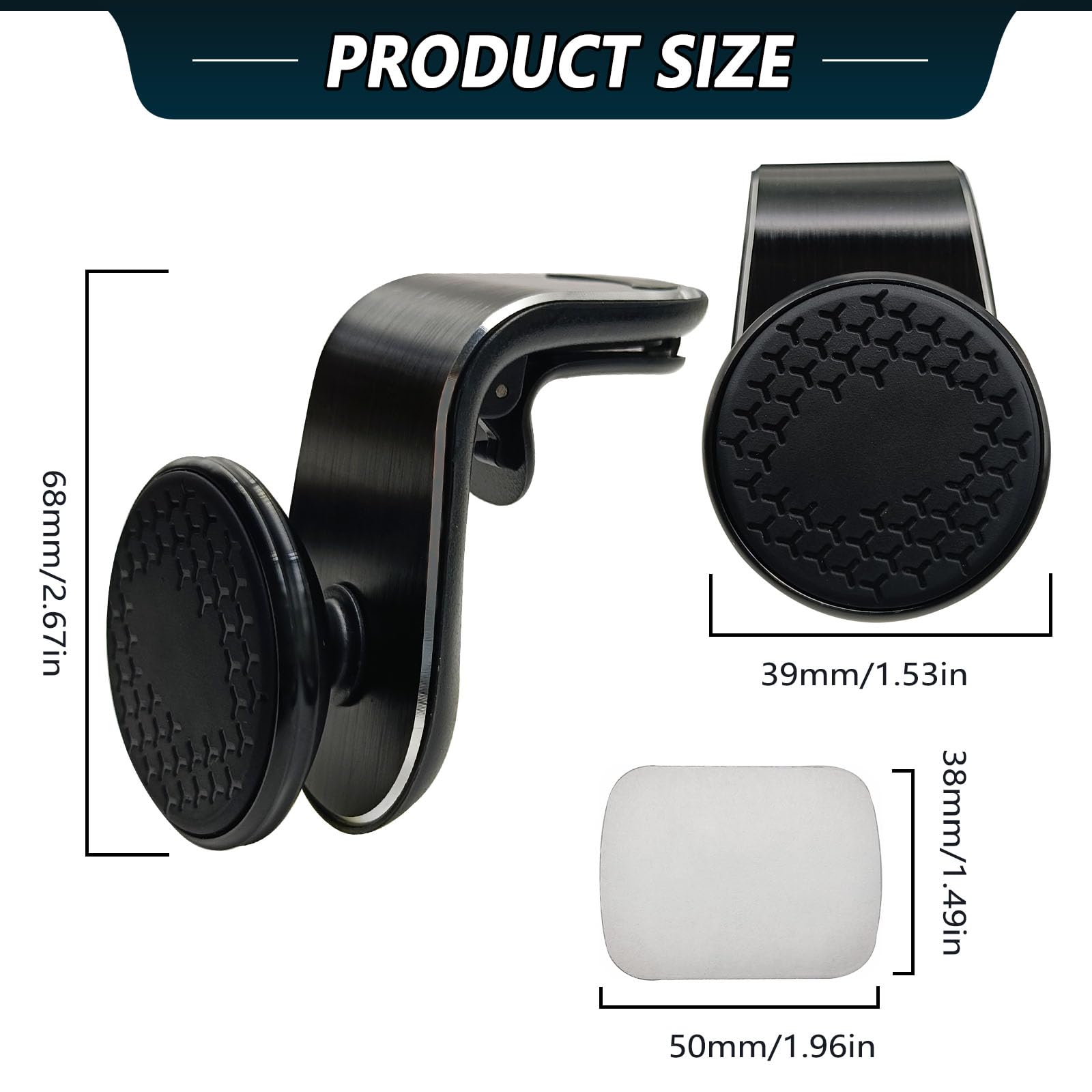 Soporte magnético fuerte para teléfono para coche, soporte universal para rejilla de ventilación de coche, rotación de 360°, soporte magnético ajustable para smartphone, apto para todos los