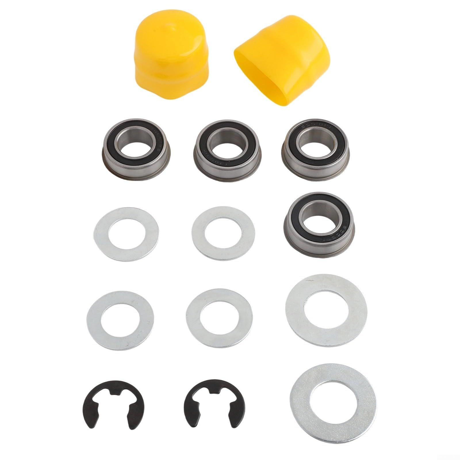 Kit de rodamientos de buje de rueda delantera para Craftsman para cortacésped POULAN, juego de conversión de goma de metal de 19 mm, piezas de actualización fáciles de instalar (amarillo)