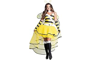 Women Girl Bumble Bee Costume with Head Piece