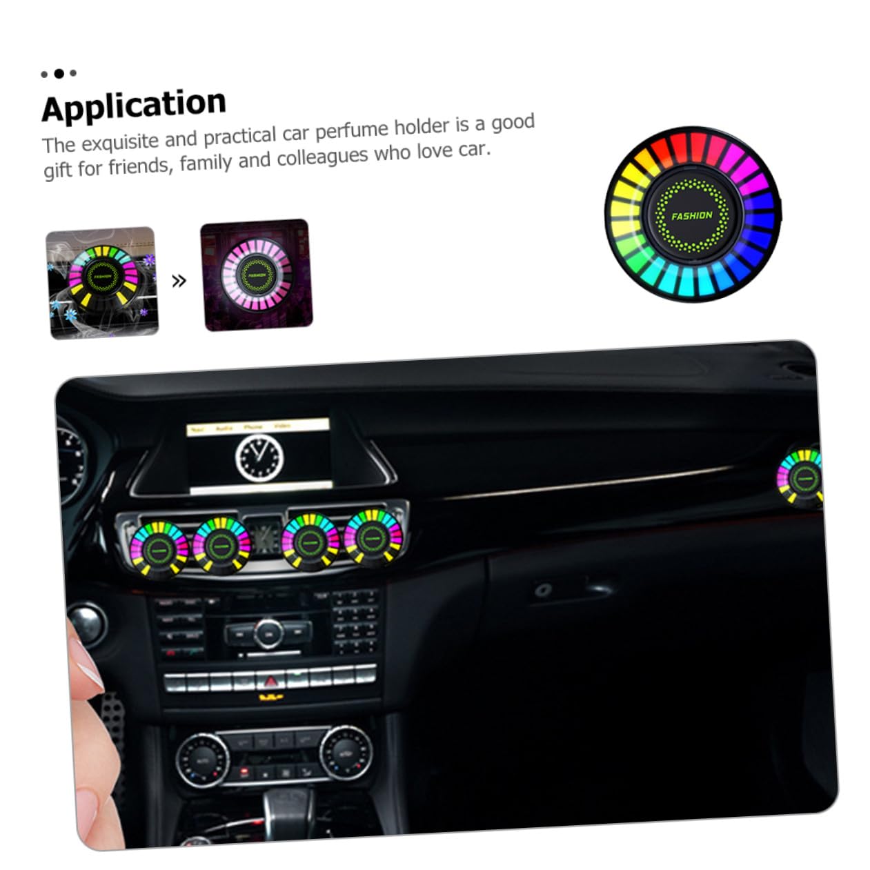 Alipis 4 Pezzi Diffusore Fragranza per Auto con Luce Atmosferica LED Rgb Clip per Modi Illuminazione Accessorio Pratico per Auto e per Amici e Famiglia