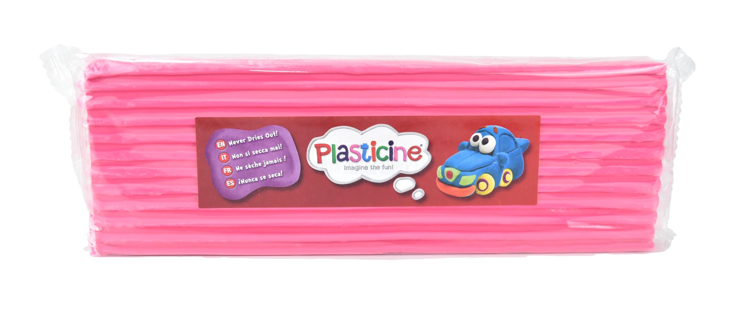 Plasticine 400g, Fluro Pink, Modelliermasse für Animatoren und Modellbauer, leicht zu formen, ideal für Skulpturen, Modelle und Stop-Motion
