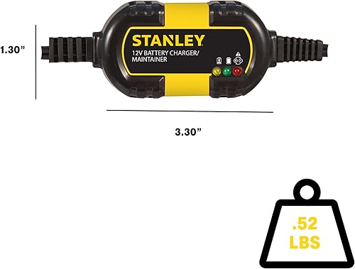 Miniatura 2 de STANLEY BM1S Cargador de batería totalmente automático de 1 amperio/mantenedor de 12 V con abrazaderas de cable y terminales de junta tórica
