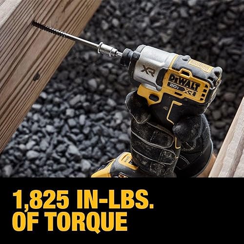 Miniatura 5 de DEWALT Destornillador de impacto máximo de 20 V, inalámbrico, 3 velocidades, batería y cargador incluidos (DCF845D1E1), negro