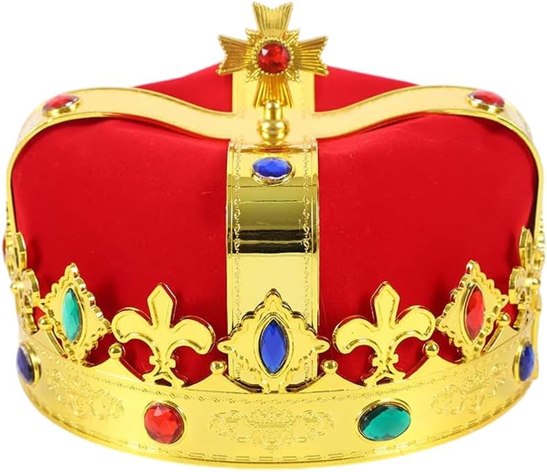 Royal Jeweled King's Crown For Unisex Birthday Halloween Costume Hats Party Prom Pageant Homecoming