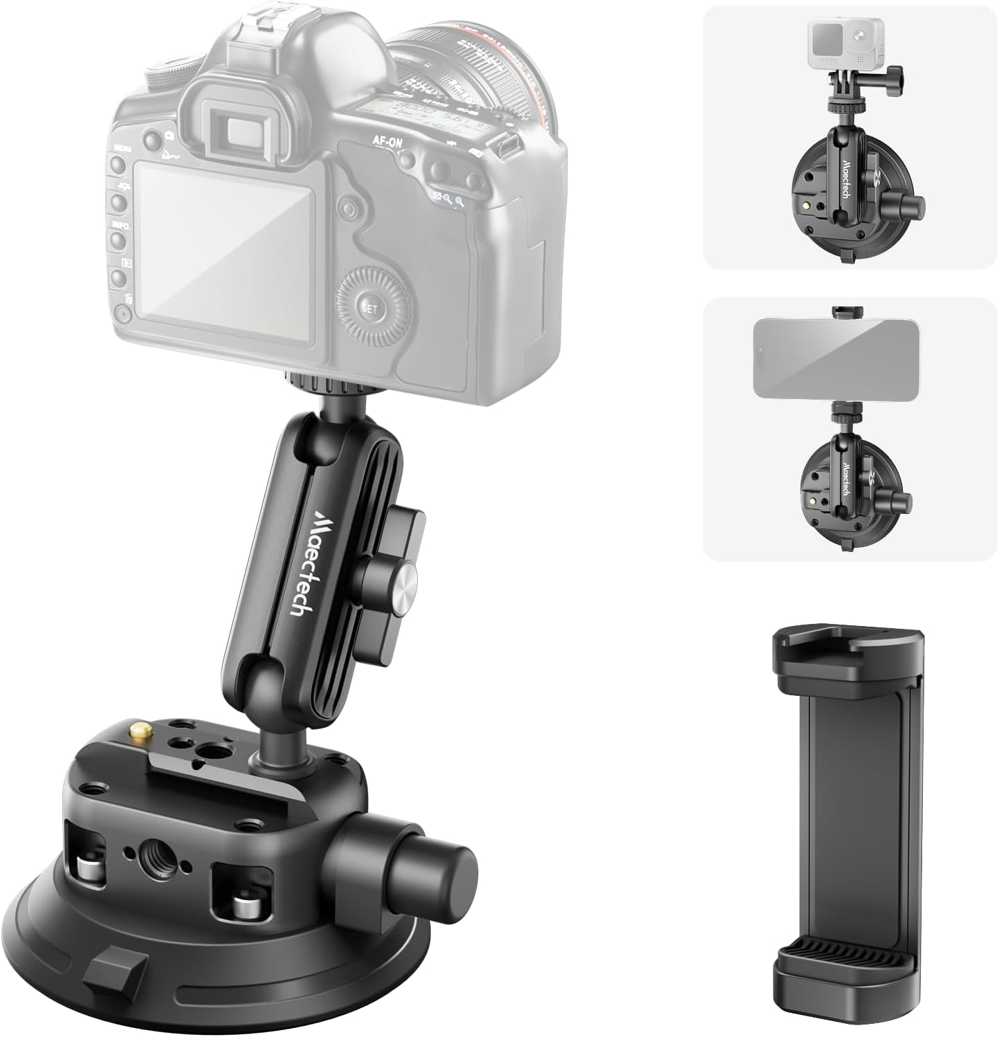 4" Suction Cup Mount with Magic Arm for Car Camera Mount for Go pro Windshield Phone Holder for Insta 360 Action Camera Accessories