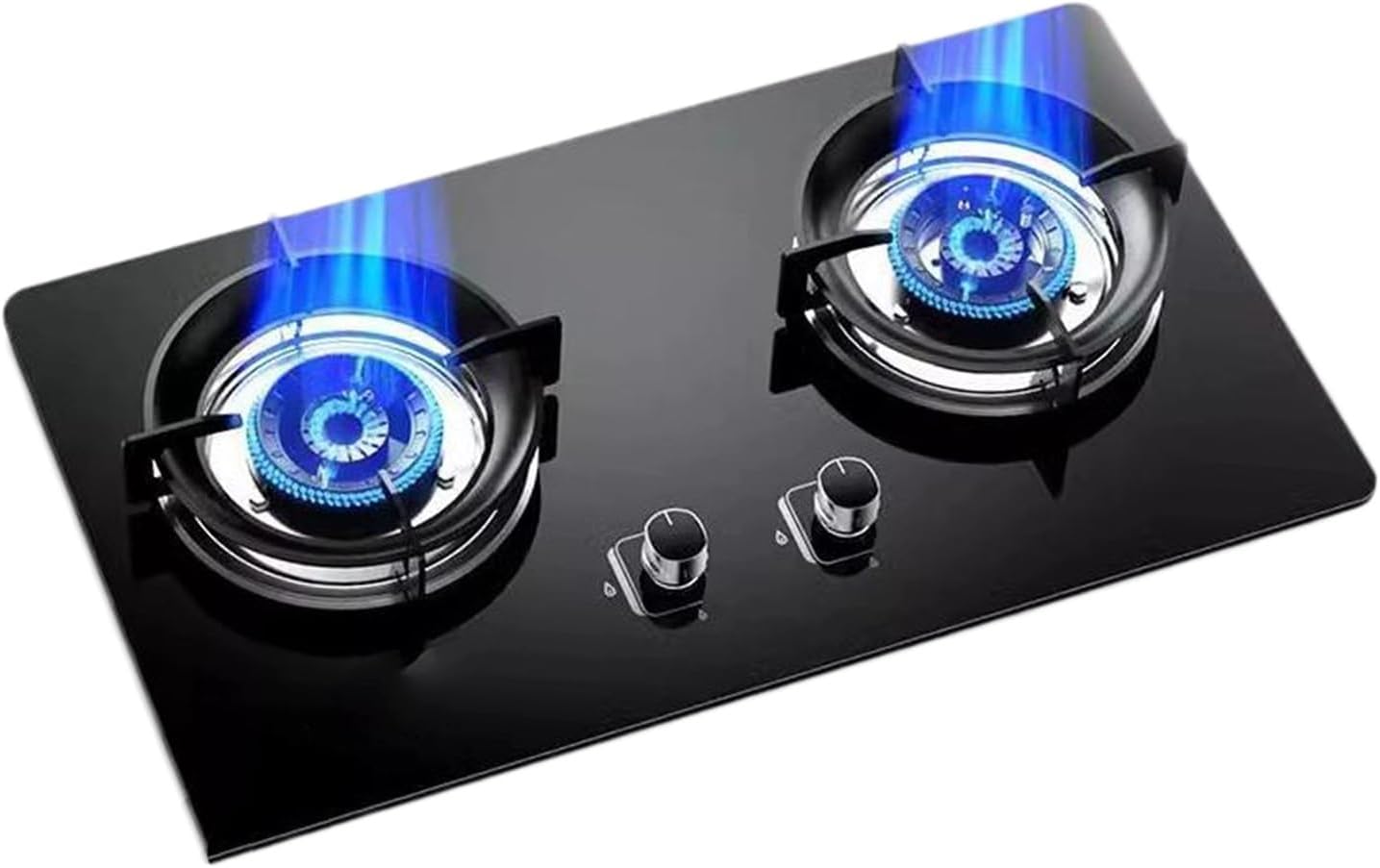 Gas Stove with 2 Burner,5.2KW Camping Cooker,Catering Indoor Regulators,with Flameout Protection,for Natural Gas/liquefied Petroleum(LPG)