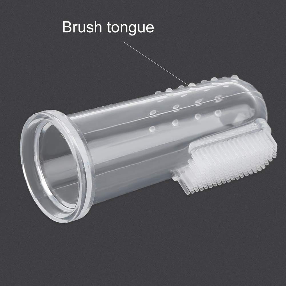 Dioche 10 Pcs Baby Finger Toothbrush Set, Soft Silicone Oral Cleaning Massage Toothbrush for Newborn (Red Shell)