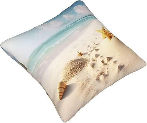Miniatura 2 de Fundas de almohada con estampado de playa de 12 x 12 pulgadas, funda de cojín decorativa cuadrada suave para cama, sofá y dormitorio