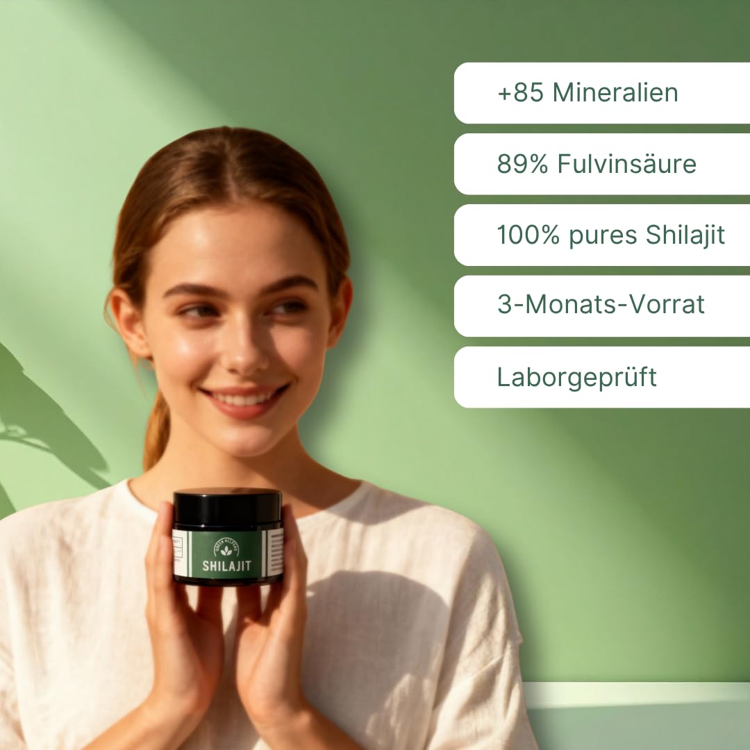Shilajit Premium 100% puro | 89% acido fulvico | 85+ minerali | Resina pura Himalaya Mumijo Shilajit | Vegano