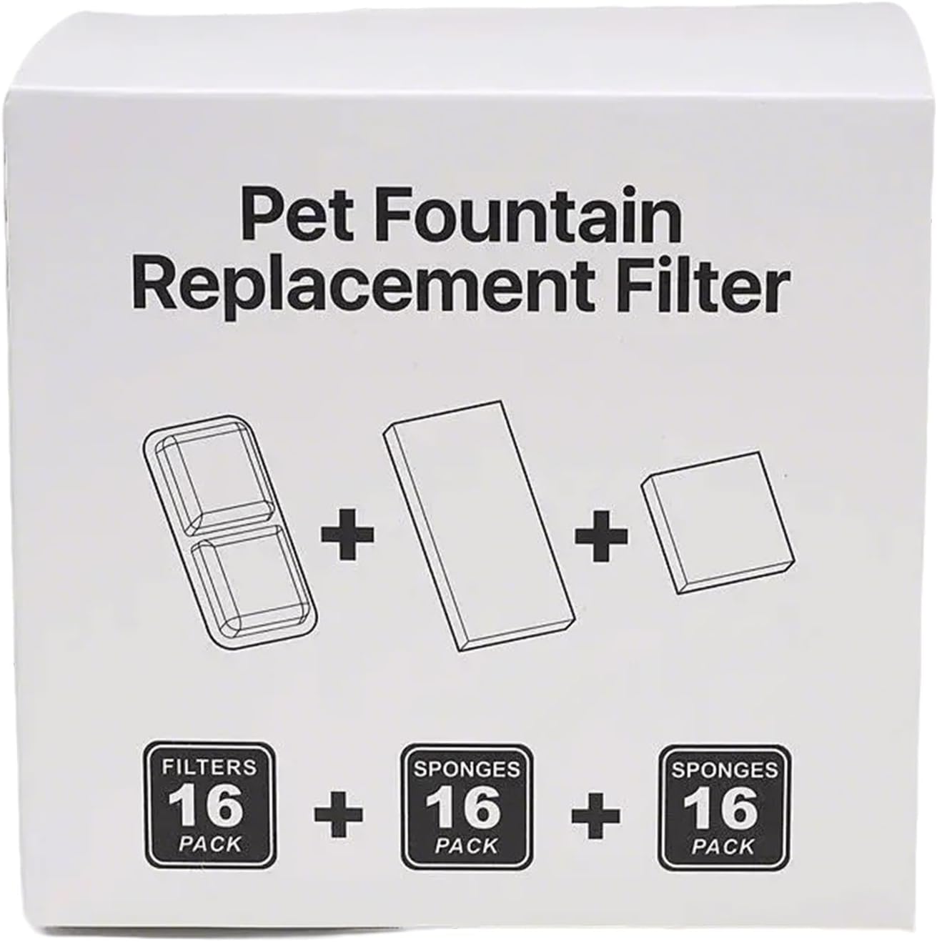 8/12/16x Replacement for Pet Water Fountain Improve Water Keep Water Filtration(16PCS) image 2