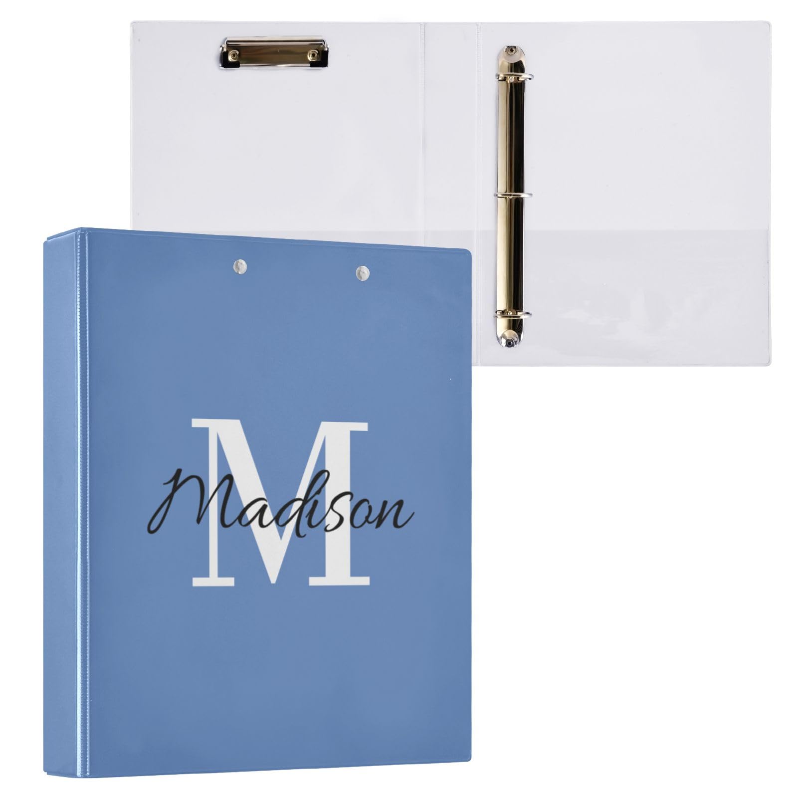 Raccoglitore personalizzato a 3 anelli da 3,8 cm con nome, raccoglitore decorativo carino per quaderni, con 3 tasche interne, per lavoro, scuola, ufficio, regalo personalizzato