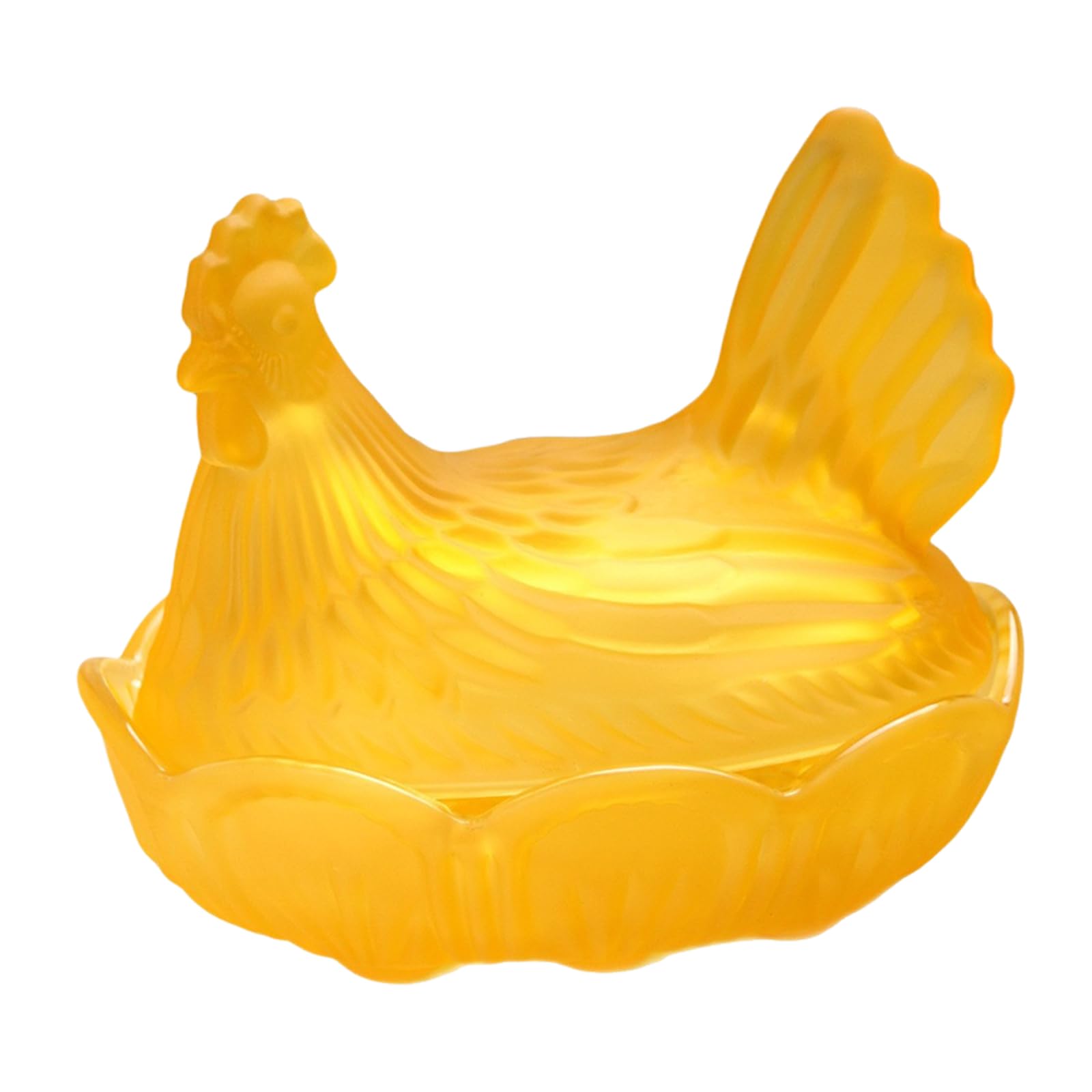 Lidded Glass Hen Bowl, Vintage Chicken Nest Candy Container, Small Decorative Storage Bowl for Countertop and Shelf Covered Candy Container Chicken Shaped Serving Treat Holder Nesting Tabletop Counter