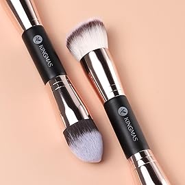 KINGMAS Foundation Makeup Brush, Double-Ended Makeup Brushes Angled/Tapered Top for Blending Liquid Powder, Concealer Cream Cosmetics, Blush brush