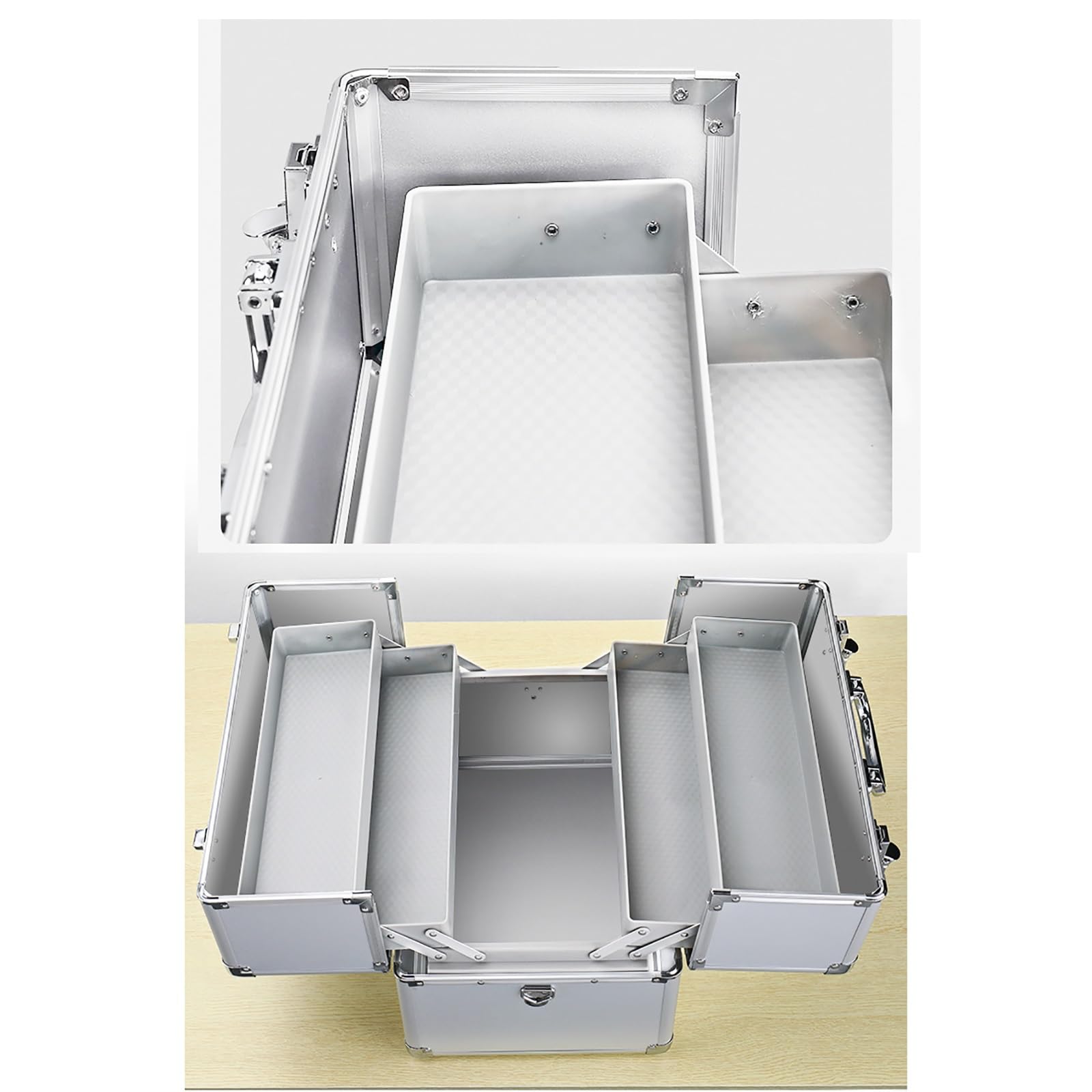 Caja de Almacenamiento de Medicamentos, caja Médica de doble Apertura, caja de Almacenamiento de Botiquín coche Multicapa Familiar de gran Capacidad(17.2 * 16.5 * 24cm/7 * 6 * 9in)
