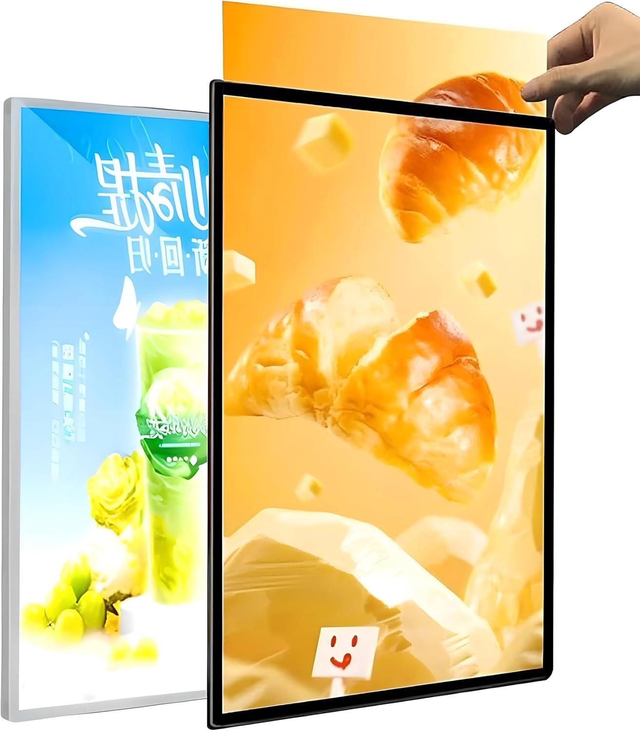 Caja de luz LED, marco ultra delgado, para publicidad de pared, tablero de menú iluminado para restaurantes, bares, tiendas y cafeterías, tamaño A4