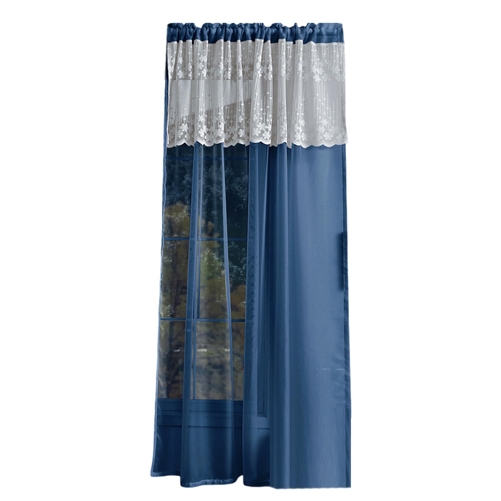 Hsioluted Window Drape Sturdy Polyester Fabric Semi Privacy Solution for Indoor Space Semi Sheer Curtains for Home Decoration