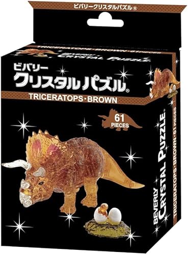mussor Beverly 3D Crystal Puzzle Triceratops Brown 61 Pieces 3D JP Clear Puzzle for Adults and Children