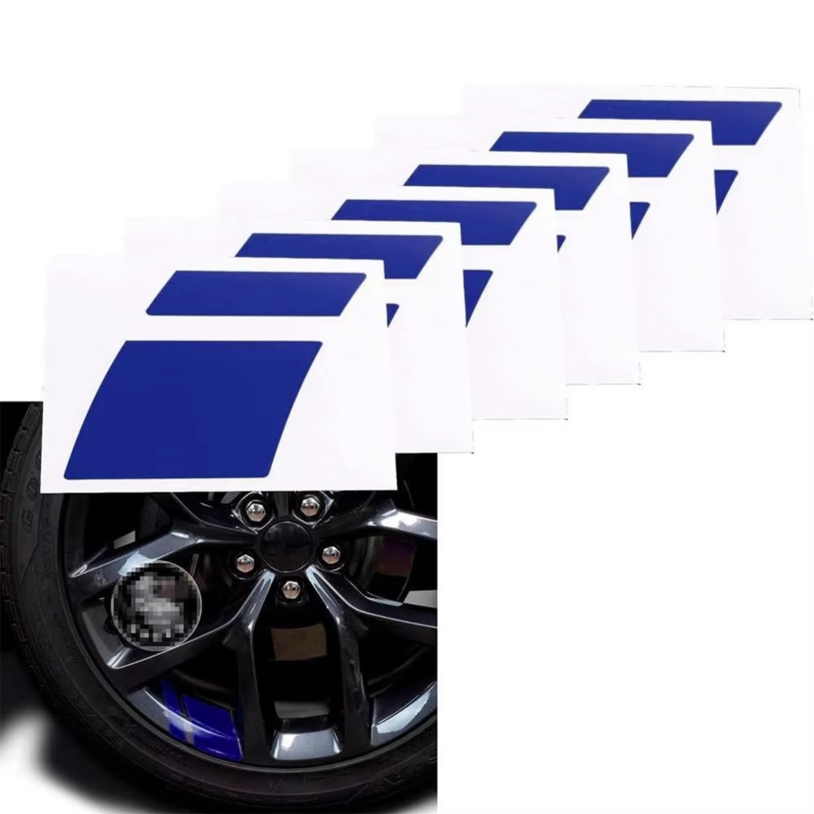Auto Button Aufkleber Auto-Radfelgen-Aufkleber | Reflektierender Autoaufkleber Druckaktivierter Aufkleber Autozubehör Für 16-21-Zoll-Felgen(Blue)