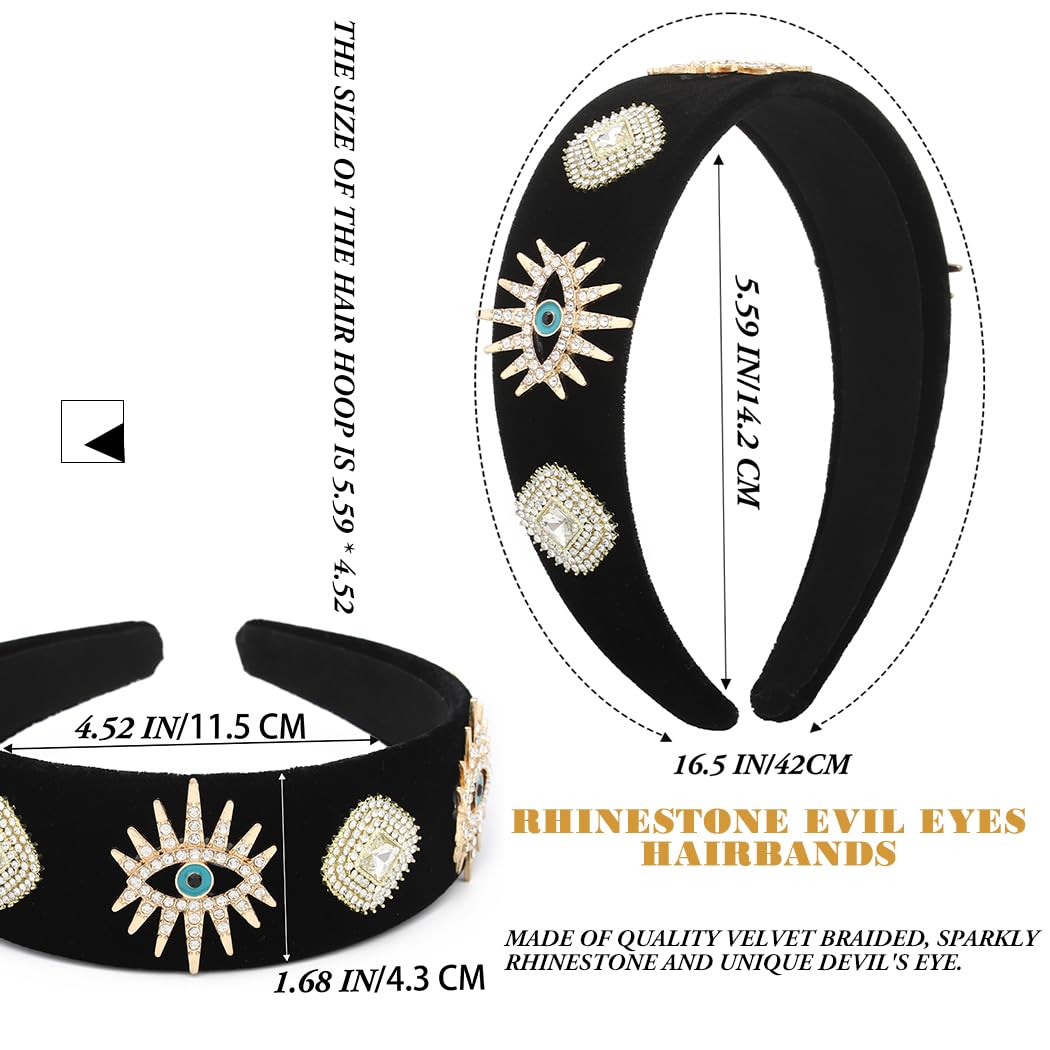 Sinalty Black Baroque Wide Headbands Evil Eyes Hairbands  display picture 3