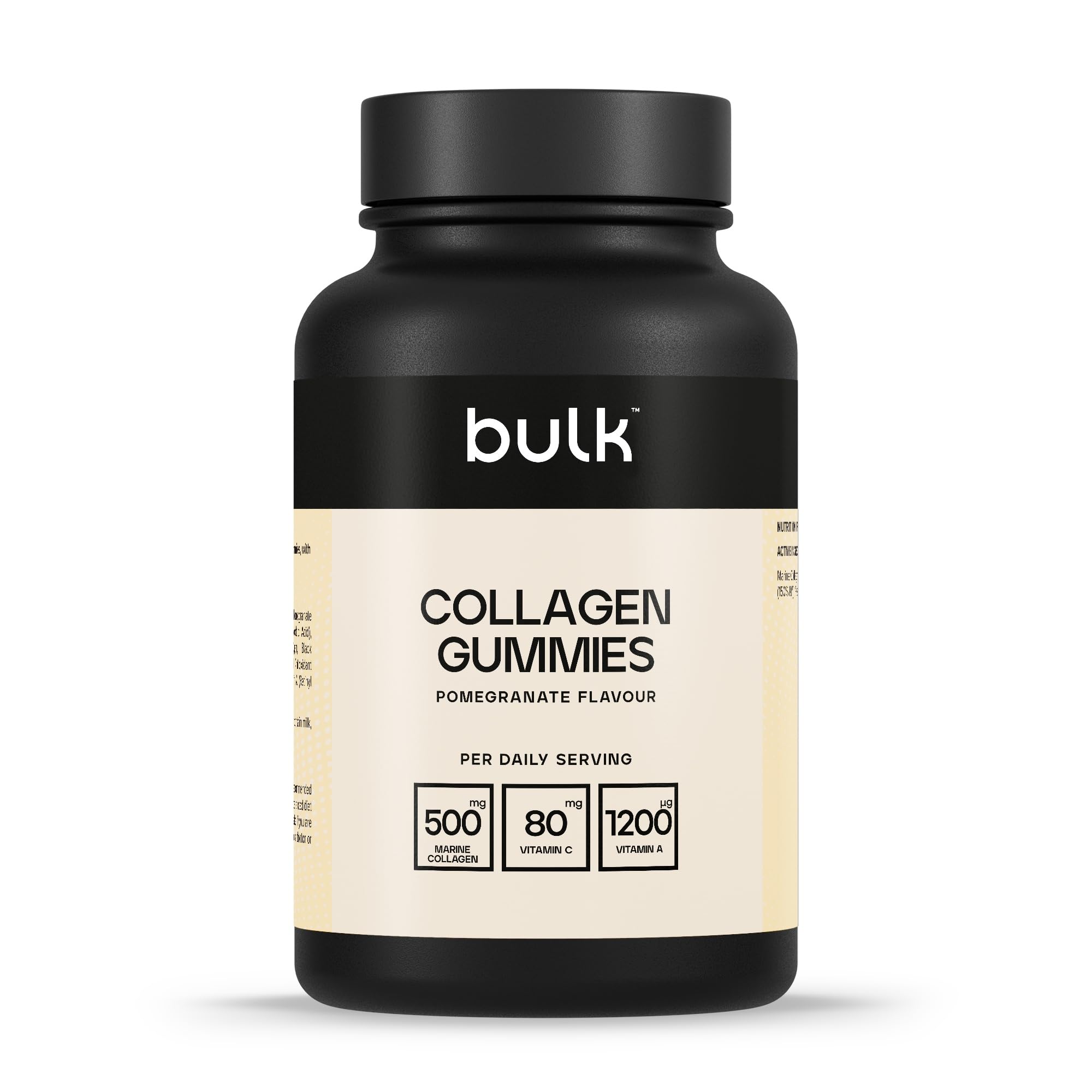 Bulk Gummies de Collagène, 500mg, Grenade, Gummies bien-être quotidiens, 60 Gummies