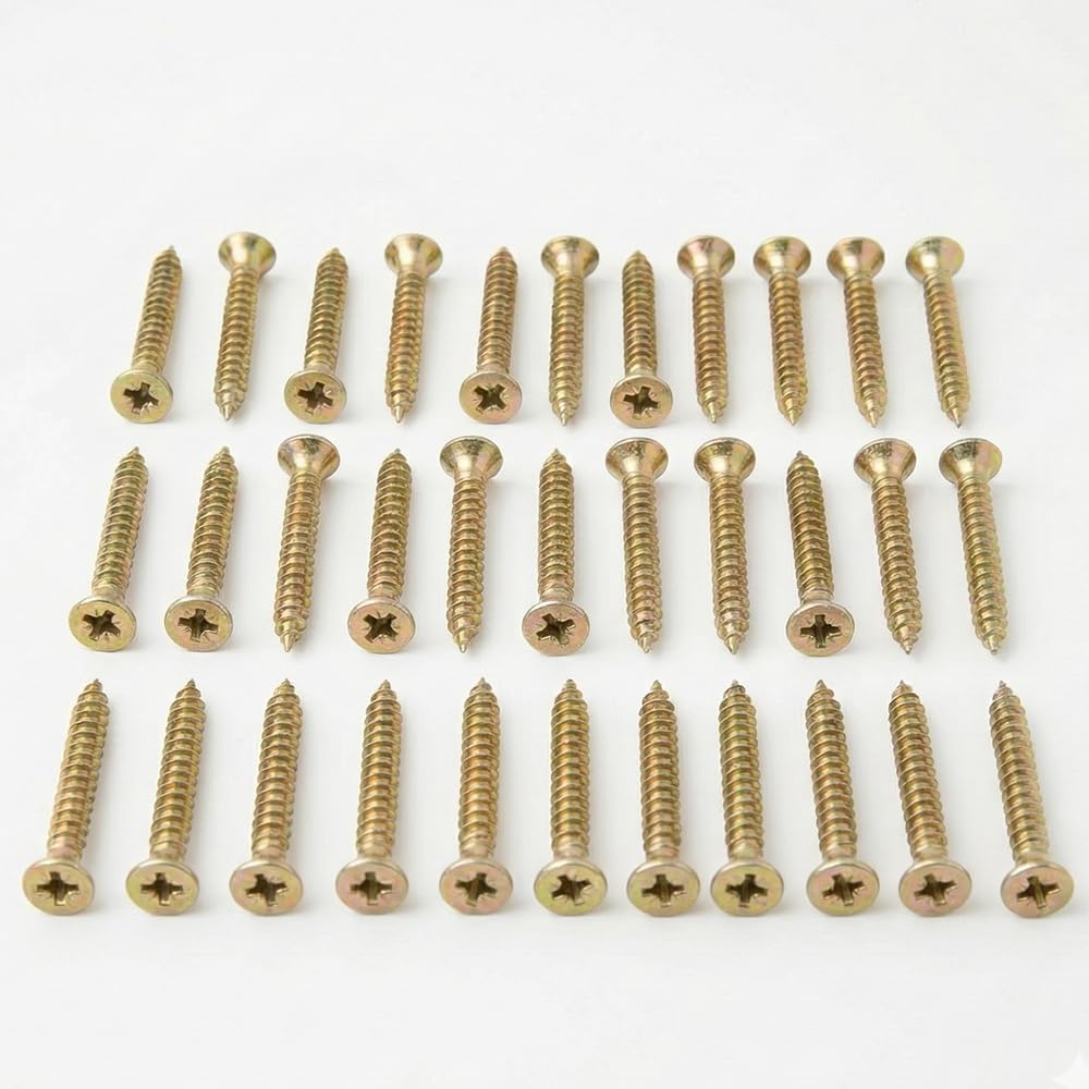 Multi-Purpose Wood Screws Yellow Zinc Passivated (YZP) 5.0 x 50mm (#10 x 2") Pack of 100 Pozi Head Countersunk