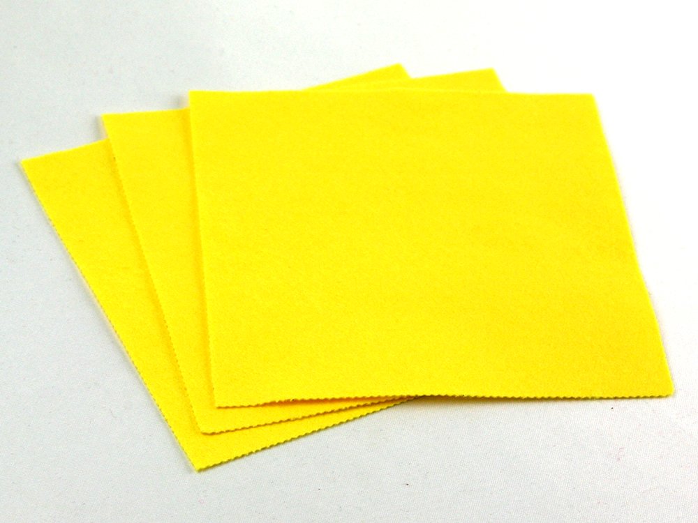 9" x 9" Squares Plain Acrylic Craft Felt Fabric - Yellow - per sheet