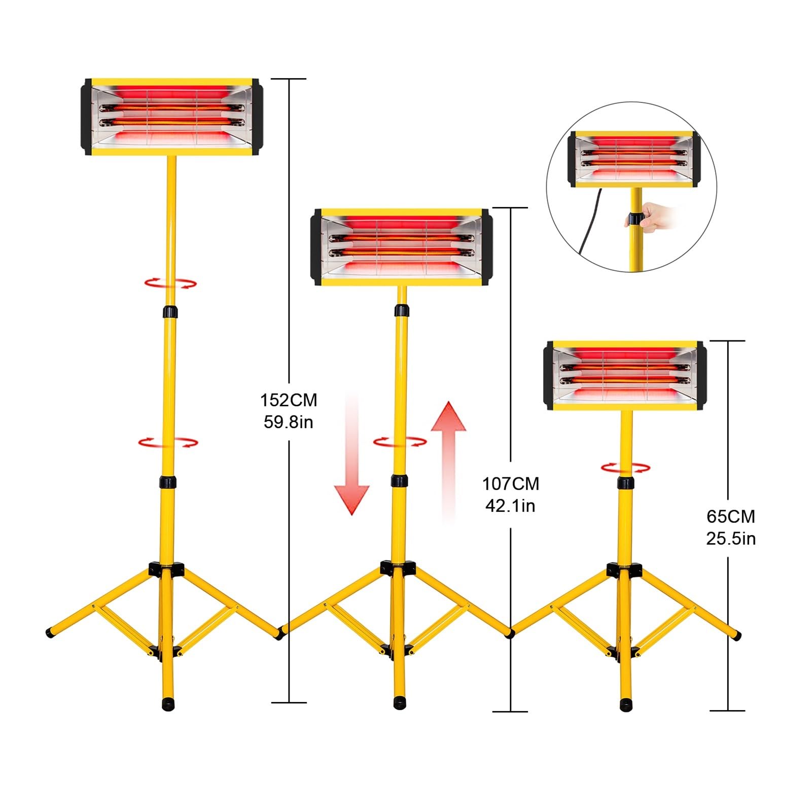 Lampa Utwardzająca, Lampa grzewcza na podczerwień o mocy 2000 W. Krótkofalowa lampa do farby z podnoszonym uchwytem. susząca karoserii samochodu(ZJ-KC-002)