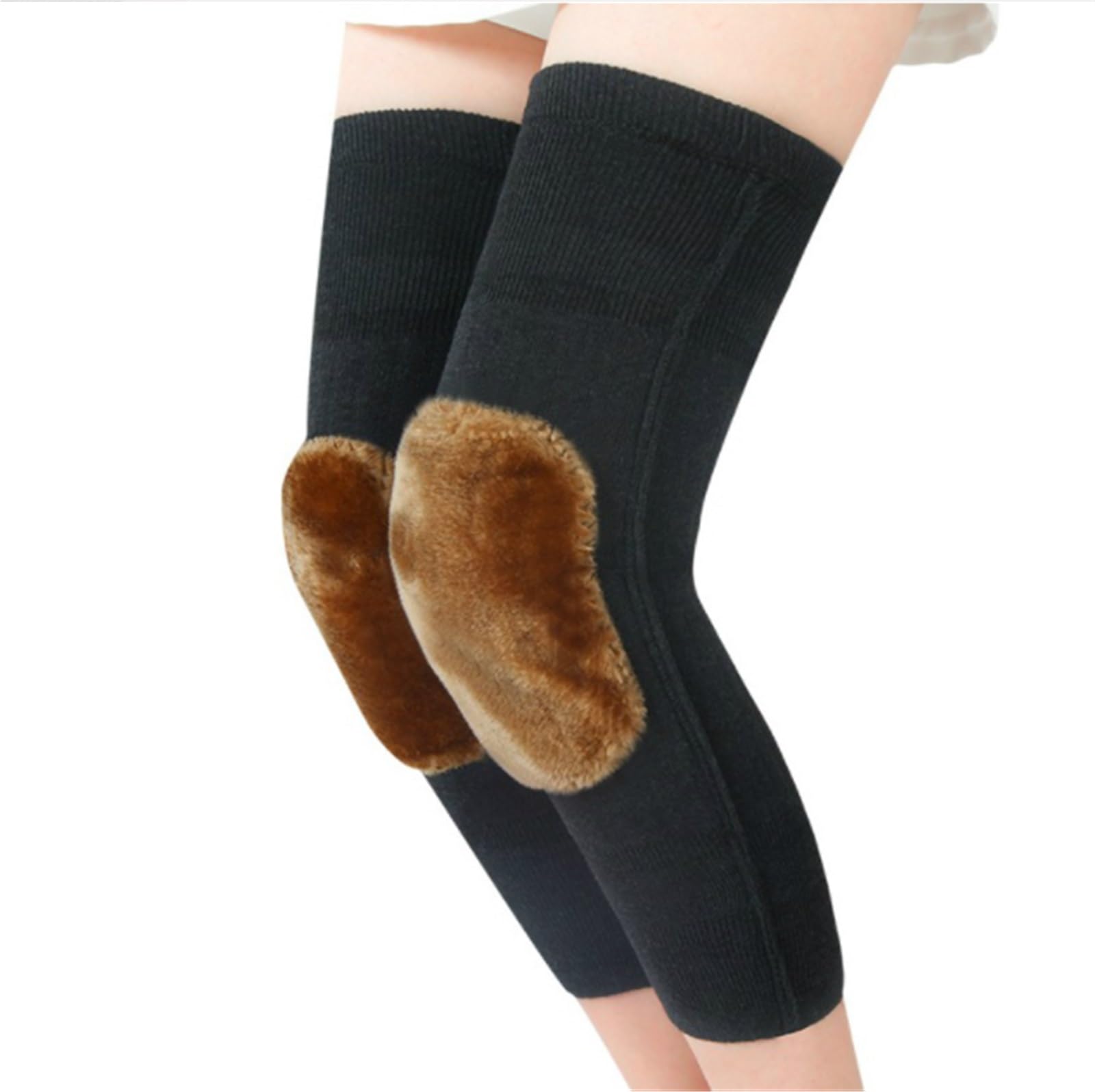 Rodilleras, Knee Brace Rodilleras Unisex Cálidas Y Gruesas, Transpirables Elásticas, Adecuadas For Deportes Al Aire Libre Deportiva Ajustable Rodillera(Bruin)
