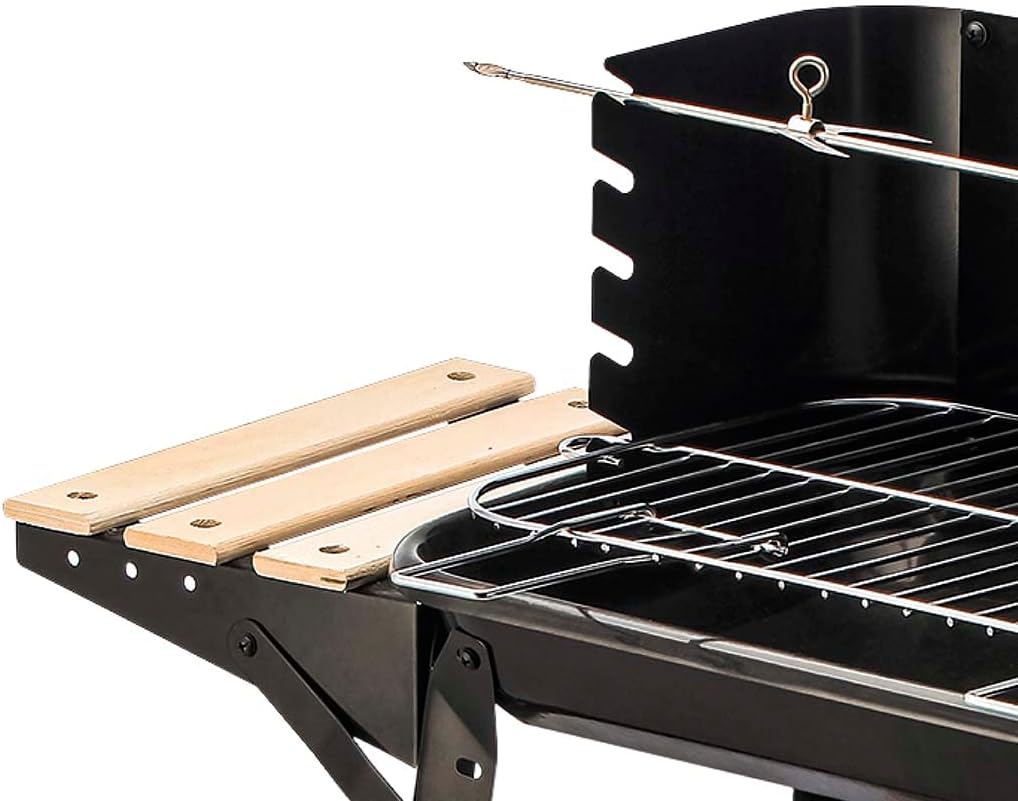 Dc Casa Barbecue a Carbonella Rettangolare con Ruote 83 X45.5 X 87 Cm Bbq Grill Trasportabile,per Vacanze e Campeggio