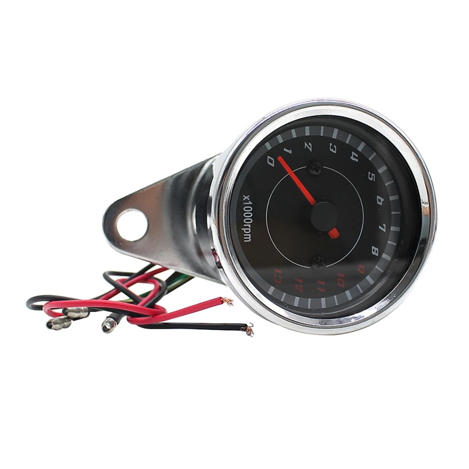Compte-Tours Universel pour Moto, 12 V CC, Rétroéclairage LED Bleu, 1000 TR/Min, Tachymètre Électronique pour Moto Instruments Compteurs