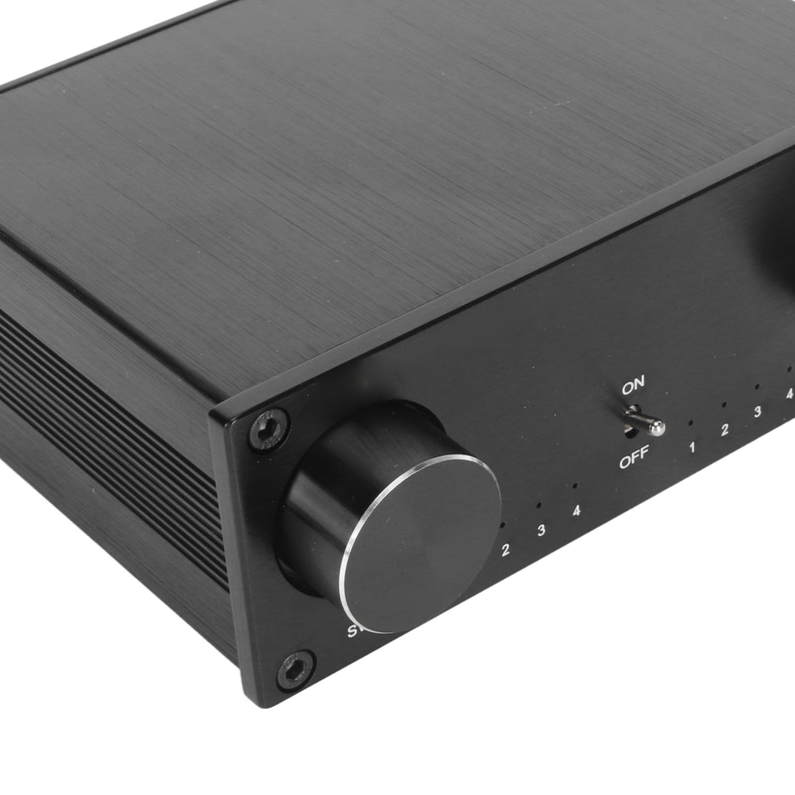 Conmutador de Sonido HiFi, Conmutador de Fuente de Señal de Sonido sin Pérdidas de Doble Canal 4 en 4 Salidas con Enchufe Chapado en Oro, Conmutación Silenciosa (Enchufe de