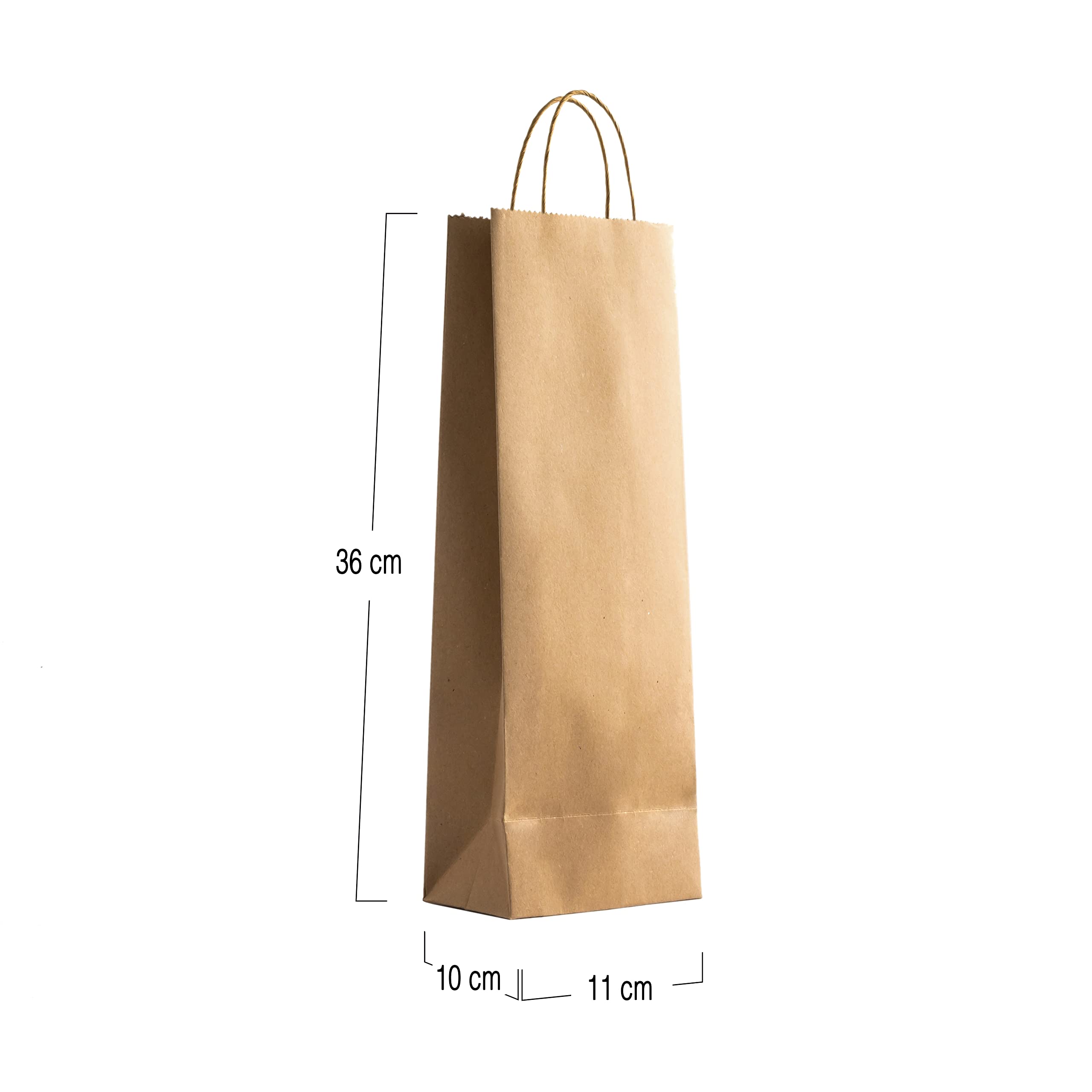 Pack 100 Bolsas Personalizadas para Botellas de Vino | Con Logo o Foto | Regala tu Botella Con la Mejor Presentación | En Papel Kraft | Para Bodas, Navidad, Comuniones, Publicidad 11x36x10cm