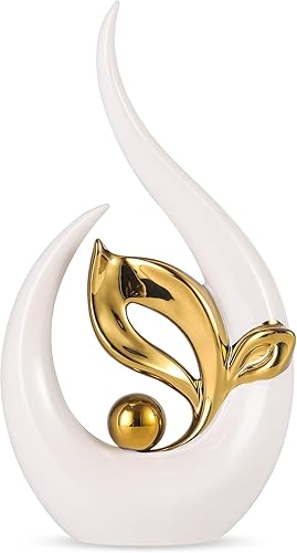 DDIKTH Decoración del hogar, arte abstracto moderno, estatua de cerámica, 12.59 pulgadas de alto, escultura de cerámica moderna para estantes,