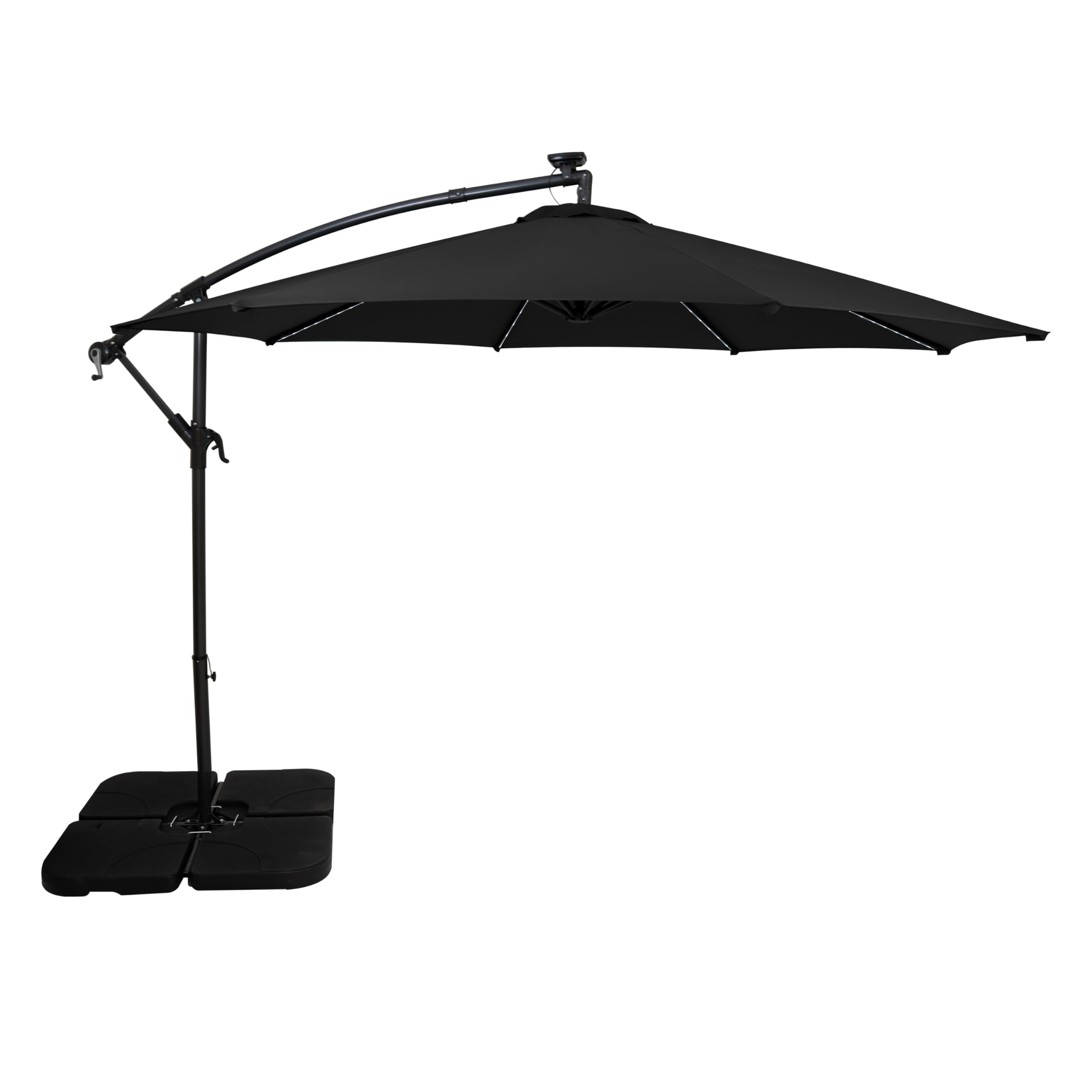 Monstershop Unisex Black Led Cantilever Parasol 3M With Square Base –