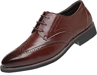Men's Manmade Leather Lace-Up Business Formal Dress Wingtips Brogue Wedding Shoes