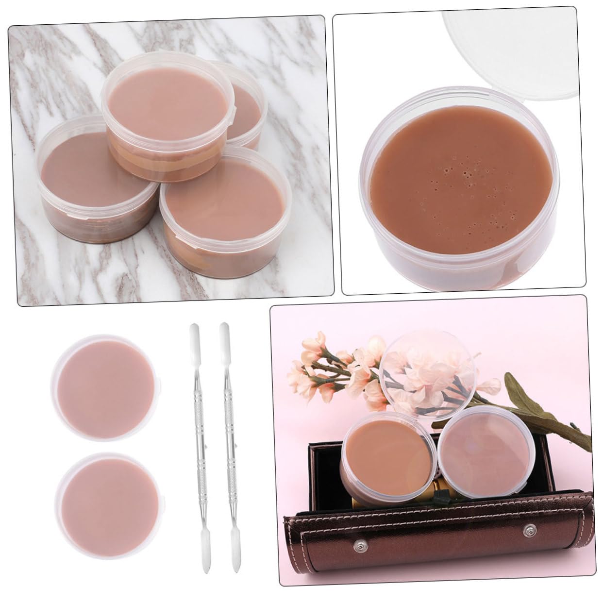 Outanaya 2pcs Special Effects Scar Wax Makeup Skin Wax Spatulas Halloween Fake Scars Cuts Makeup Kit