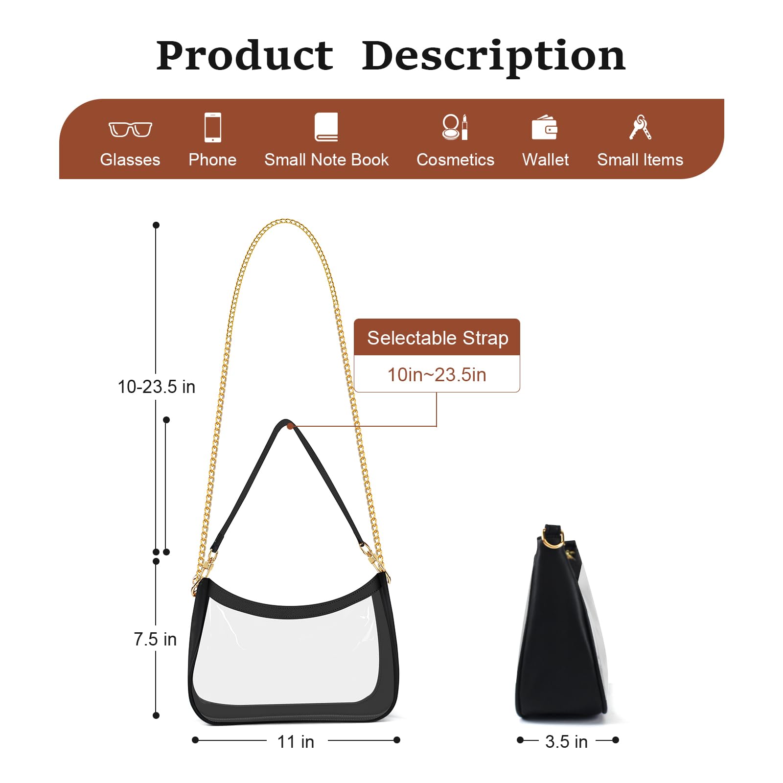 MOETYANG Transparente Tasche für Stadionveranstaltungen, durchsichtige Geldbörsen für Damen, Stadion-Crossbody, karierte Konzerttasche, Schulterhandtasche