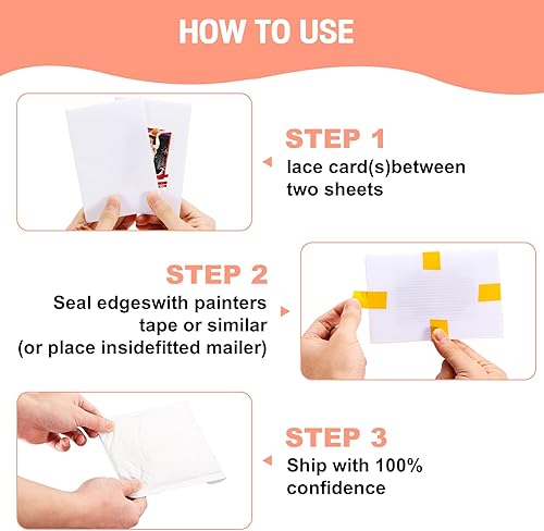 Miniatura 4 de Protector de envío de tarjetas coleccionables de 4 x 6 pulgadas, precortadas de plástico, fundas de cartón precortadas para embalaje de tarjetas