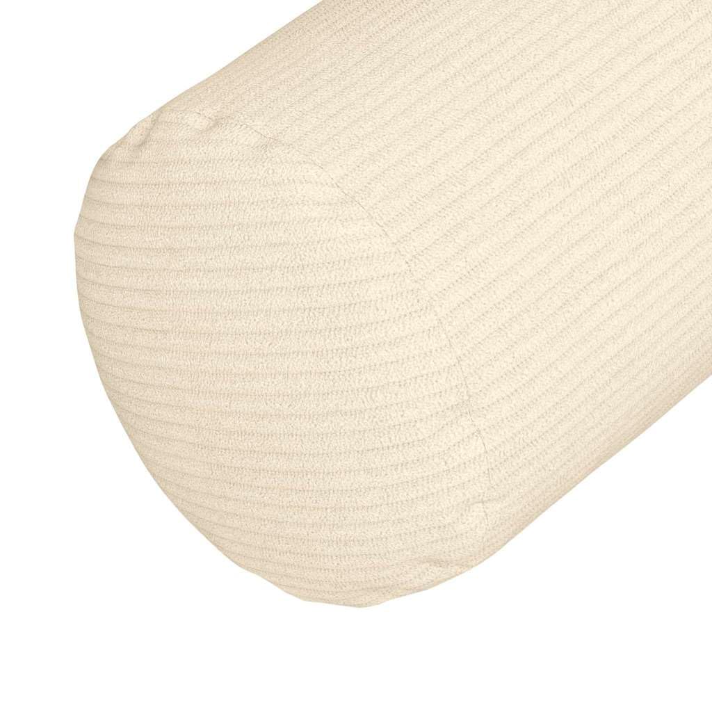 Set di 2 cuscini cilindrici in morbido tessuto a coste, per divano e letto, 70 x 25 cm, sfoderabile, colore crema