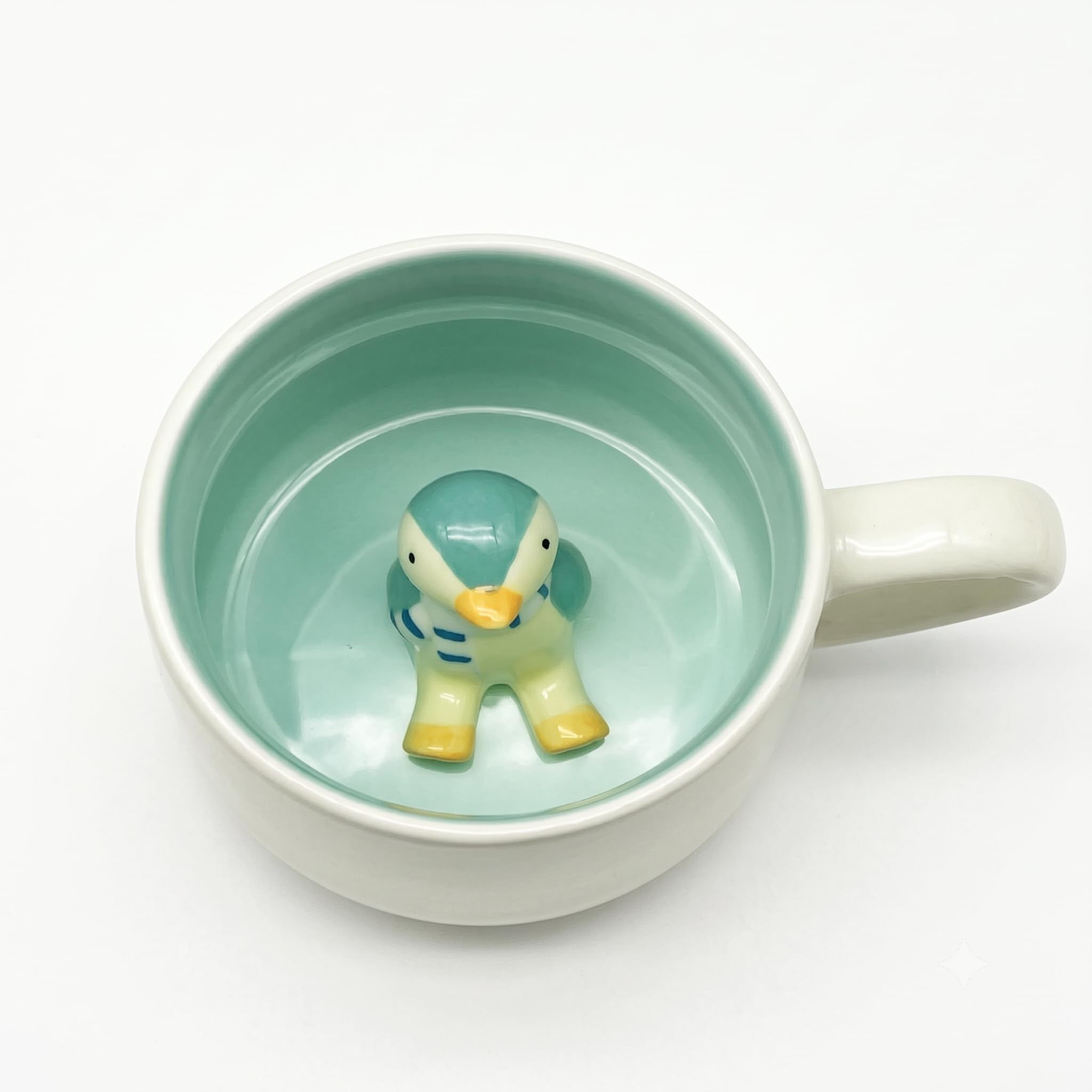 NOSCOMP 3D Animal Cup Coffee Mug Comes with Inside Creative Morning Mug Animal Cup for Hot and Cold Tea Milk Coffee Perfect for Kids Decorations (Bird, Ceramic), 400 Milliliter