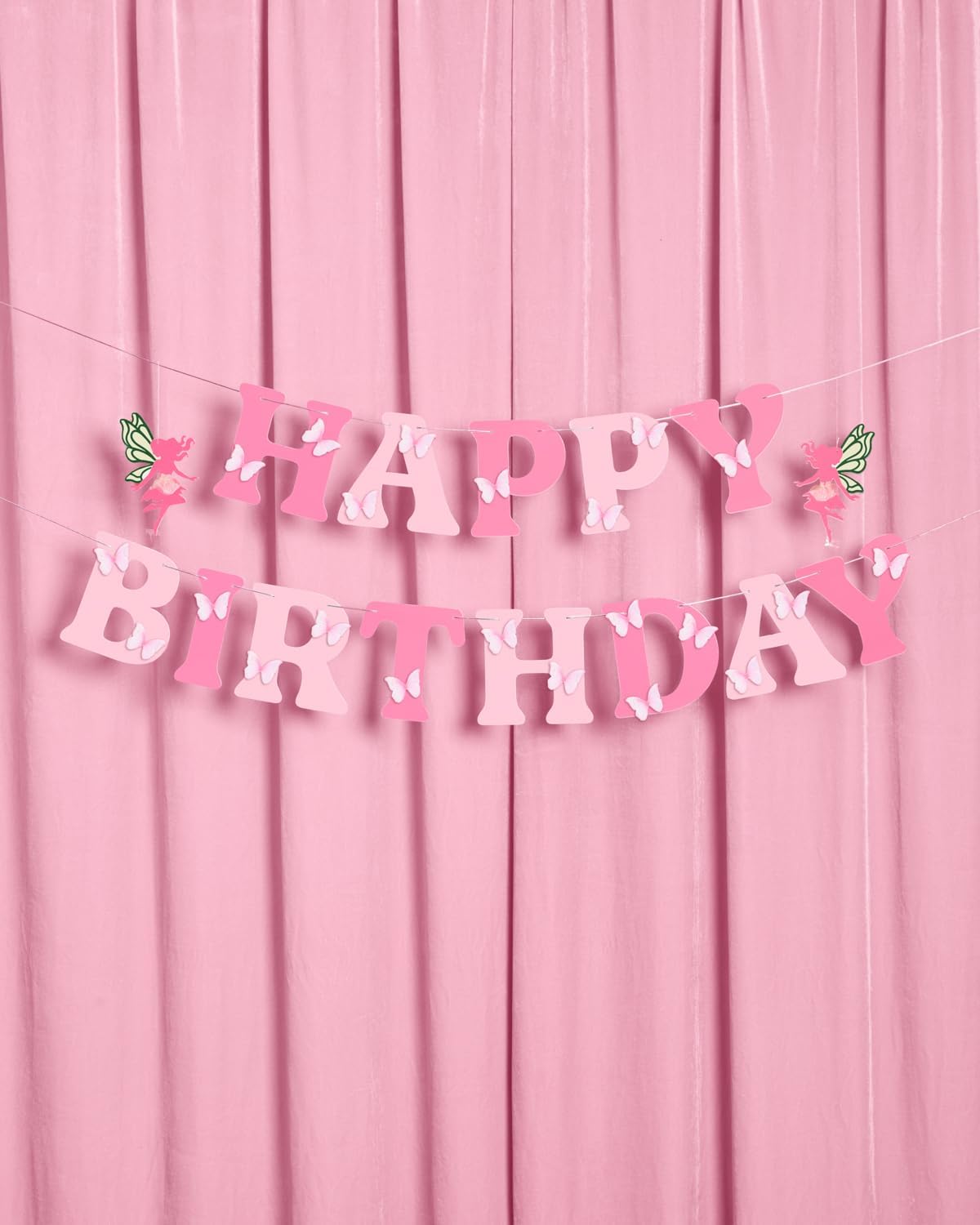 xo, Fetti Garden Fairy Birthday Banner – 3D Butterfly Banner Set | Kids Party Decorations, Tea Party Birthday, Woodland Forest, Wonderland