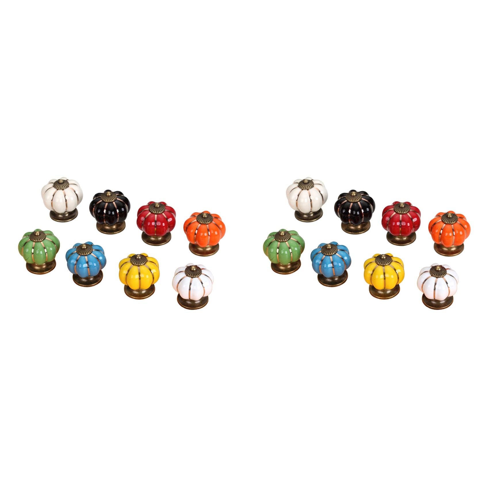 Jnchdghwa As Shown 16Pcs Pumpkin Ceramic Handles 38Mm Drawer Knobs Cupboard Door Handles Single Hole Cabinet Handles
