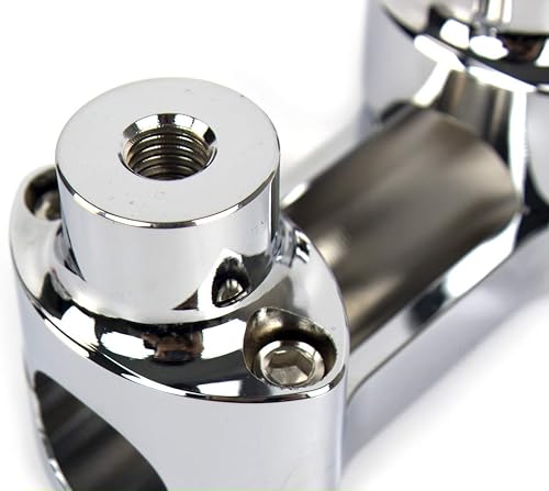 Miniatura 3 de HTTMT- 14" Chrome Fat Mini Ape Manillar con Riser Compatible con 13&Up Softail FXSB 08-17 FXDF 03-17 FLHR [P/N: TGHD-HB028+HBS010-I-CD]