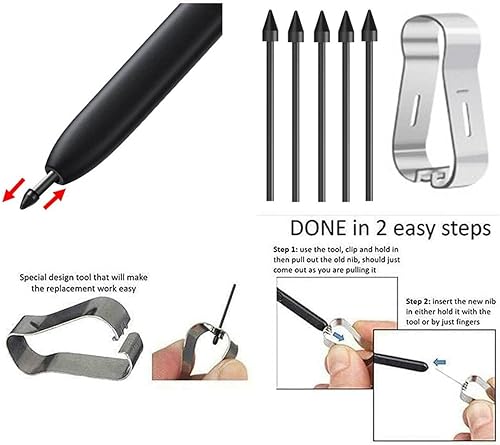 Miniatura 5 de S Pen - Repuesto para Samsung Galaxy Note 20 y Note 20 Ultra 5G, con Bluetooth, punta de 0.028 in, sensor de presión 4096 (gris)